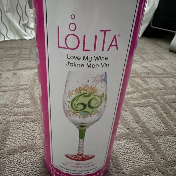 Lolita 60th Birthday Wine Glass - Colorful Celebration Design. NWT - Picture 5 of 10